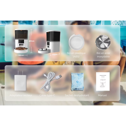 Distributeur de croquette automatique avec caméra intégrée